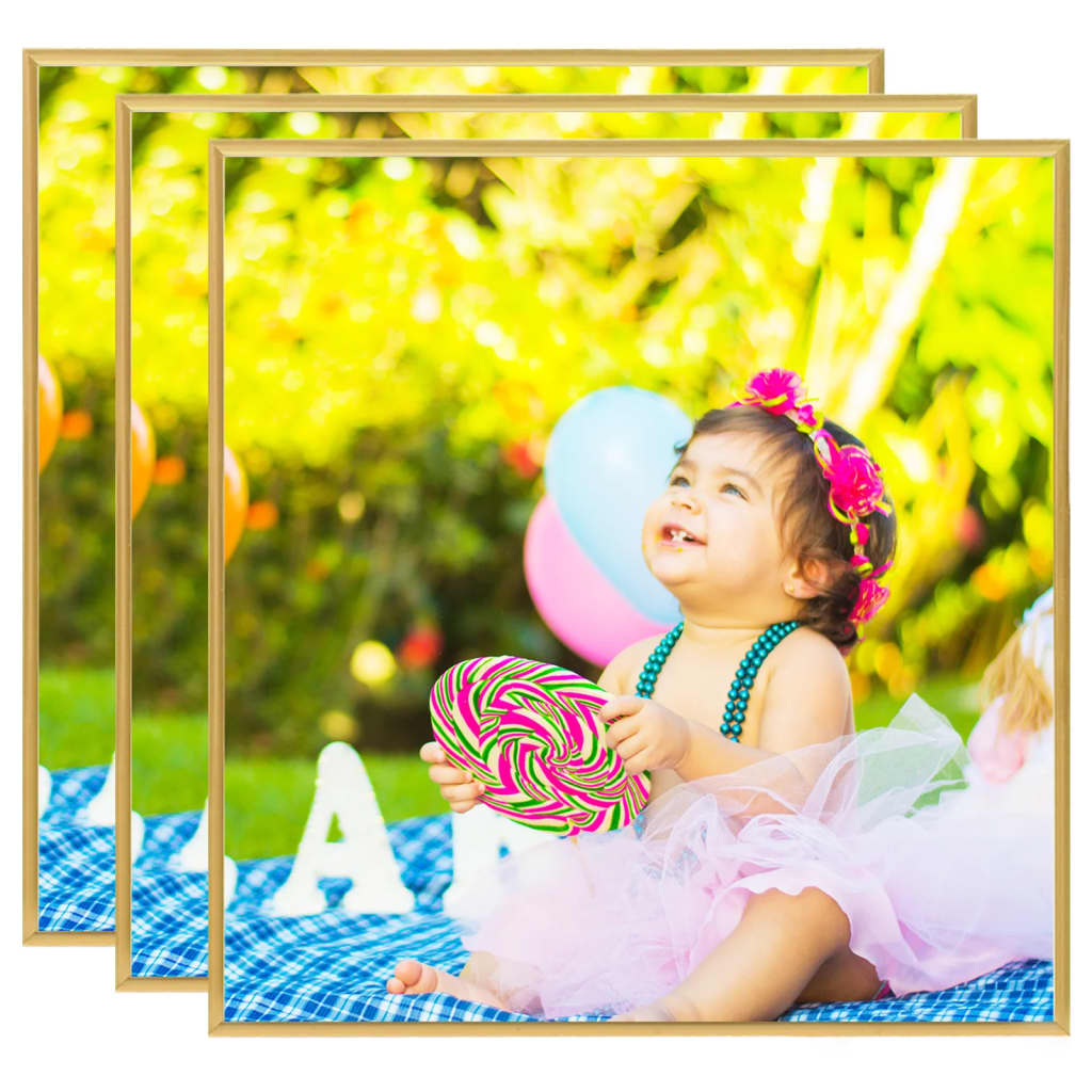 Berkfield Photo Frames Collage 3 pcs for Table Gold 20x20 cm MDF
