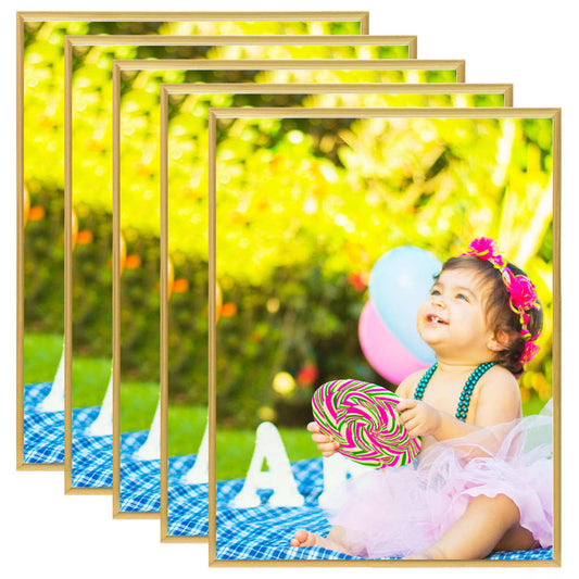 Berkfield Photo Frames Collage 5 pcs for Table Gold 20x25 cm MDF