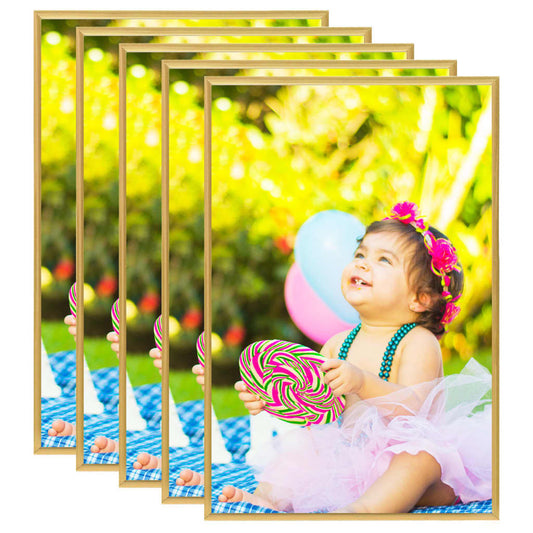 Berkfield Photo Frames Collage 5 pcs for Table Gold 21x29.7cm MDF