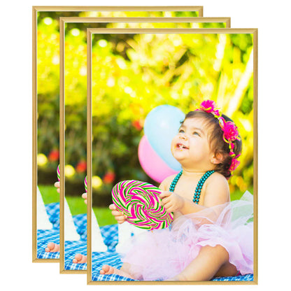 Berkfield Photo Frames Collage 3 pcs for Wall Gold 42x59.4cm MDF