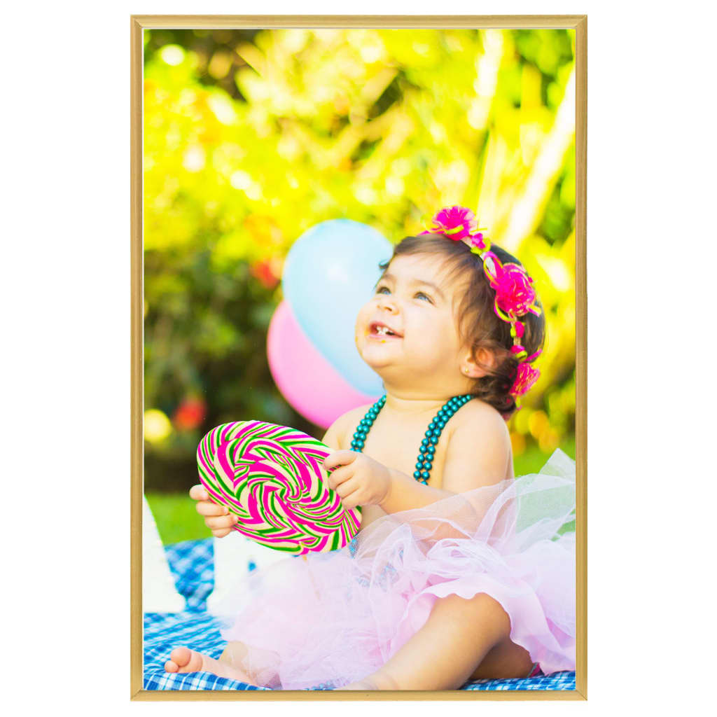 Berkfield Photo Frames Collage 3 pcs for Wall Gold 42x59.4cm MDF