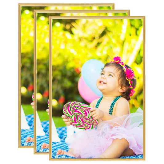 Berkfield Photo Frames Collage 3 pcs for Wall or Table Gold 59.4x84cm MDF