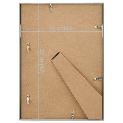 Berkfield Photo Frames Collage 5 pcs for Table Silver 15x21cm MDF