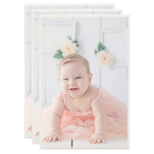 Berkfield Photo Frames Collage 3 pcs for Wall or Table Silver 28x35cm MDF