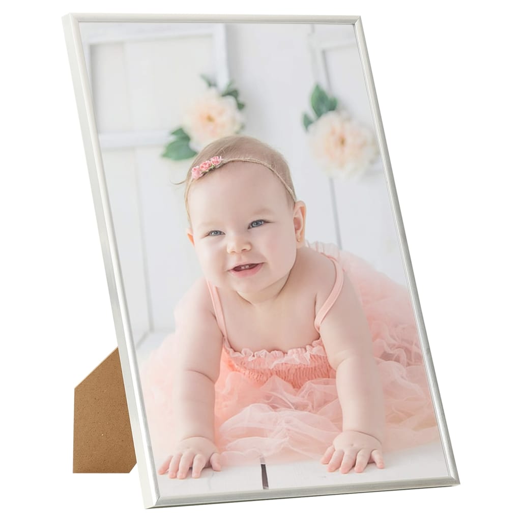 Berkfield Photo Frames Collage 5 pcs for Wall or Table Silver 28x35cm MDF