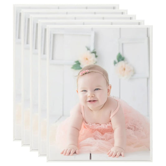 Berkfield Photo Frames Collage 5 pcs for Wall or Table Silver 40x50cm MDF