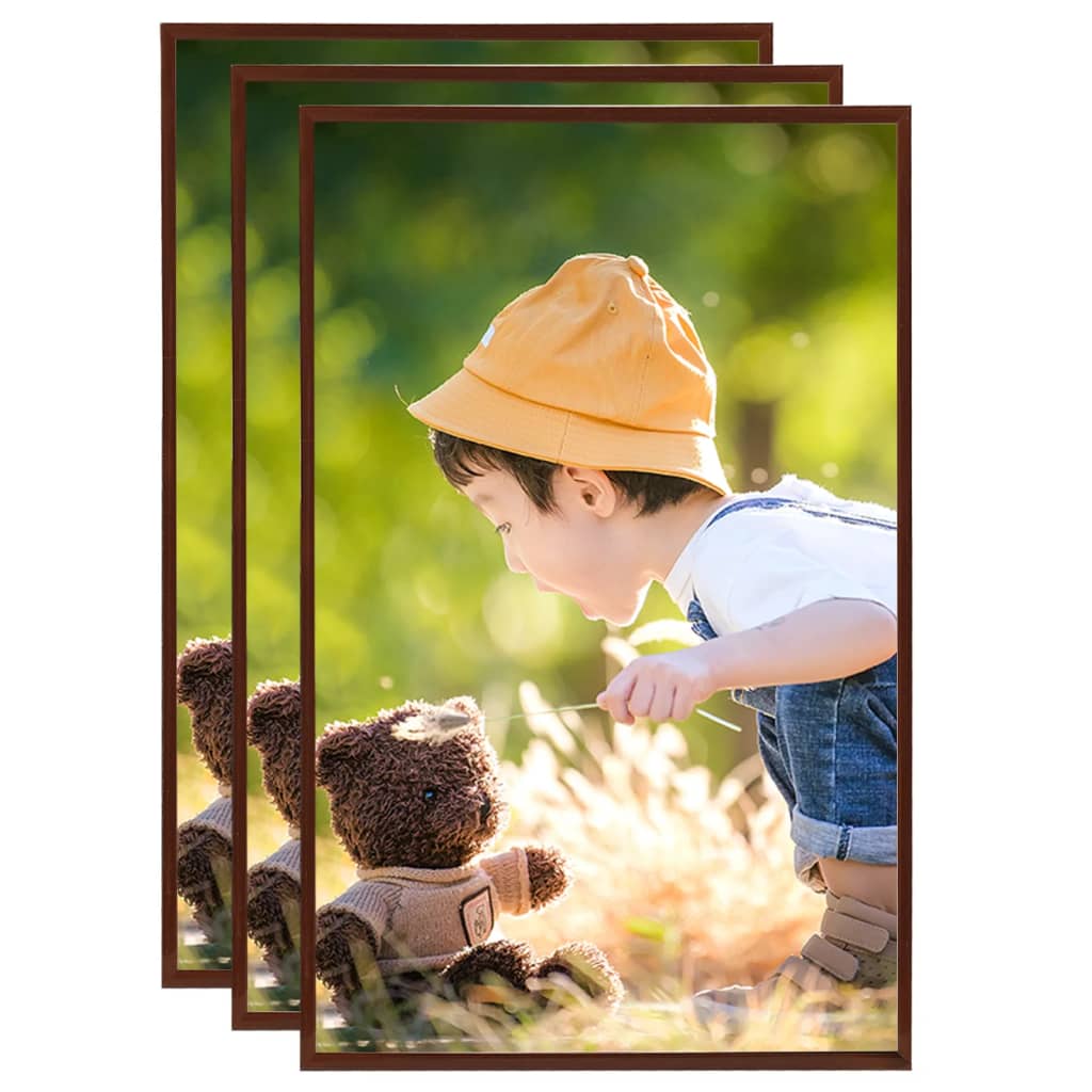 Berkfield Photo Frames Collage 3 pcs for Table Bronze 10x15cm MDF