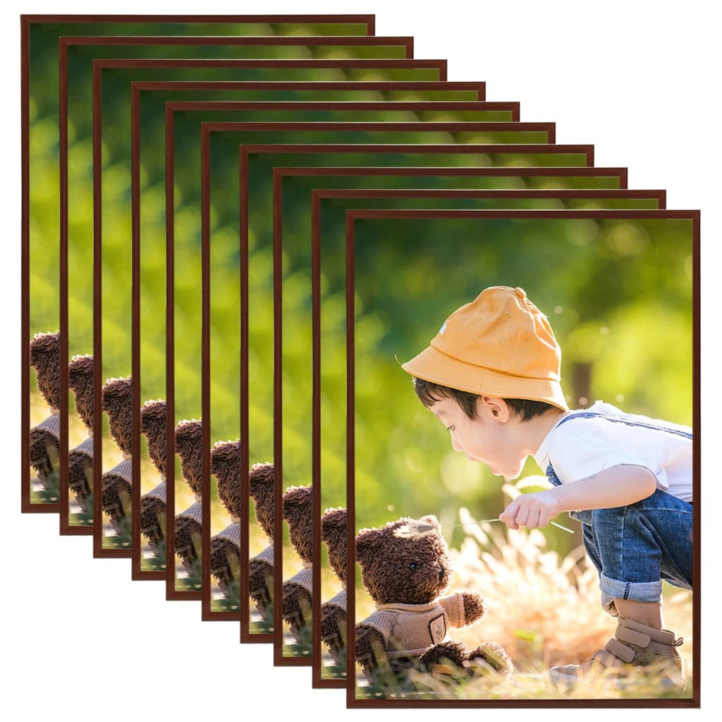 Berkfield Photo Frames Collage 10pcs for Wall or Table Bronze 18x24cm MDF