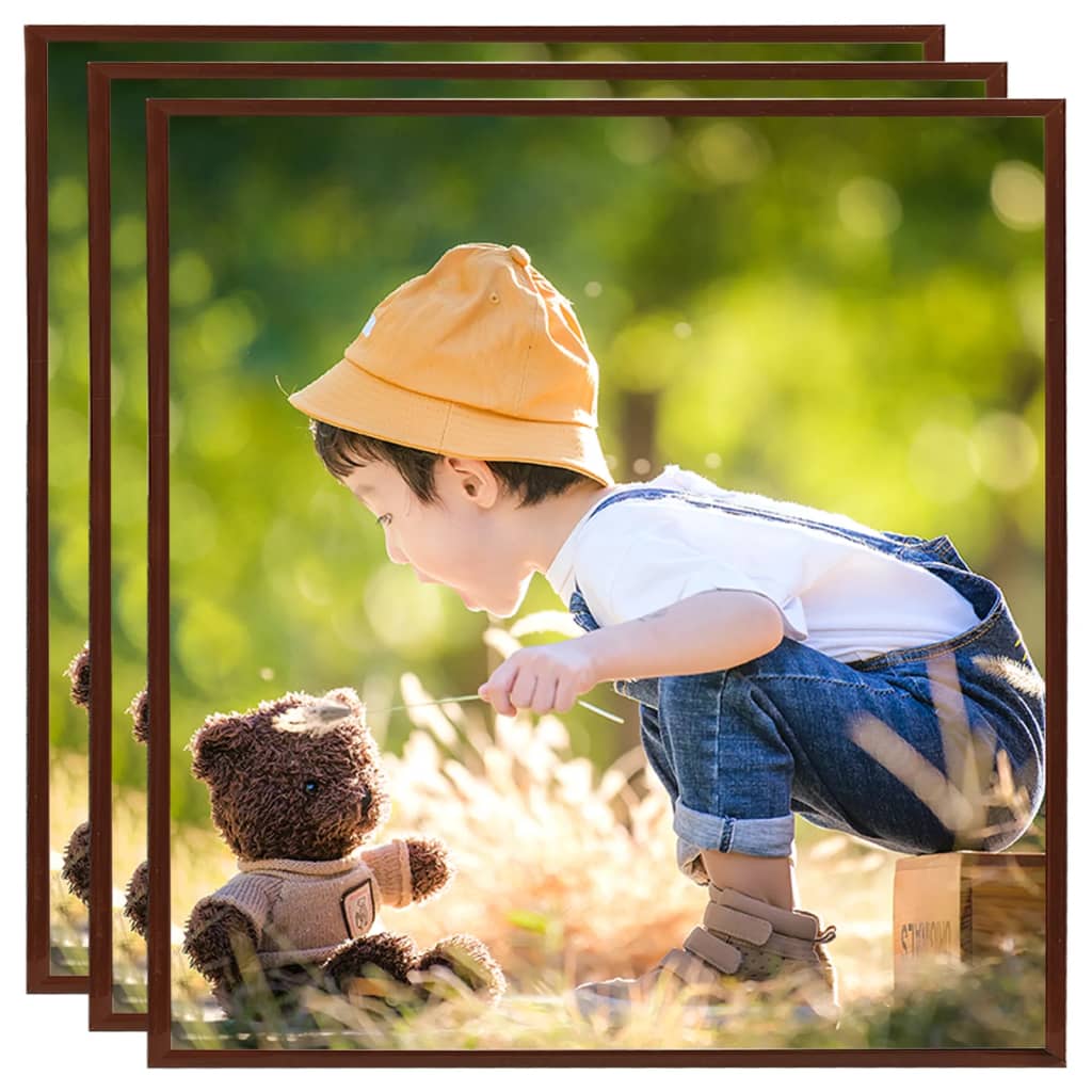 Berkfield Photo Frames Collage 3 pcs for Table Bronze 20x20cm MDF