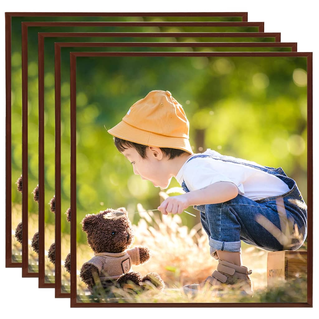 Berkfield Photo Frames Collage 5 pcs for Wall Bronze 50x50cm MDF