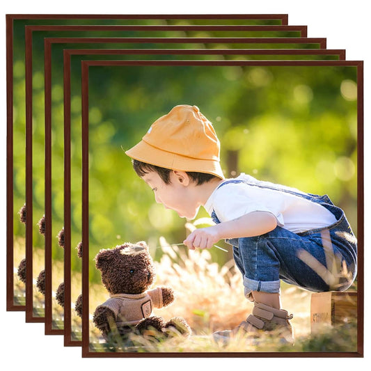 Berkfield Photo Frames Collage 5 pcs for Wall Bronze 50x50cm MDF