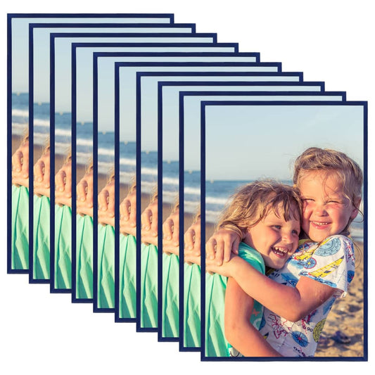 Berkfield Photo Frames Collage 10 pcs for Wall or Table Blue 13x18 cm MDF