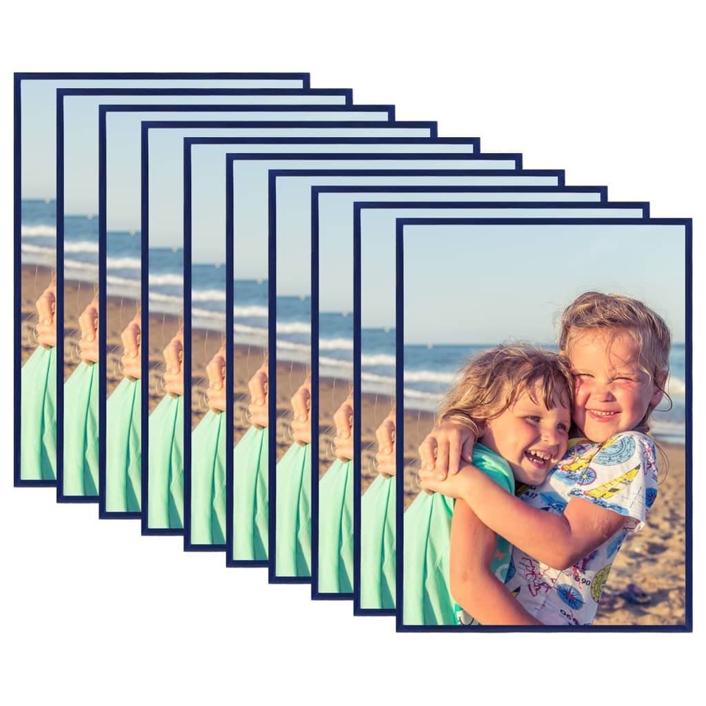 Berkfield Photo Frames Collage 10 pcs for Wall or Table Blue 15x21 cm MDF