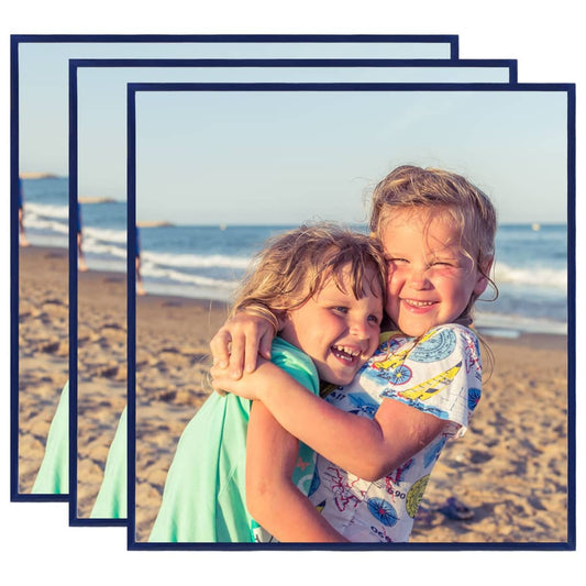 Berkfield Photo Frames Collage 3 pcs for Wall Blue 40x40 cm MDF