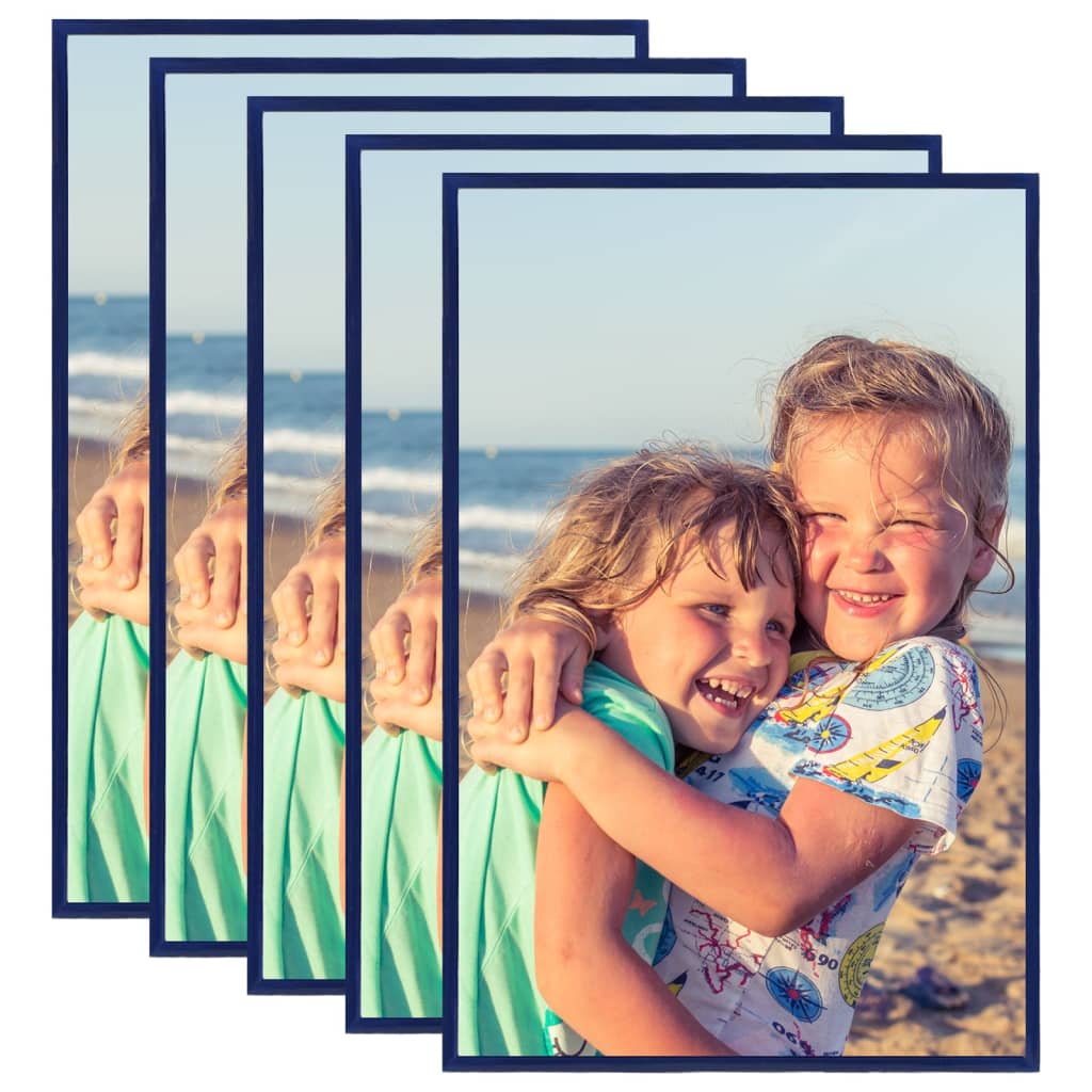 Berkfield Photo Frames Collage 5 pcs for Wall or Table Blue 50x70 cm MDF