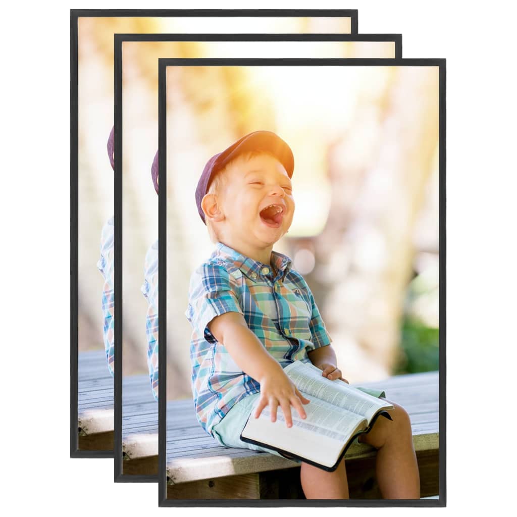 Berkfield Photo Frames Collage 3 pcs for Table Black 13x18 cm MDF