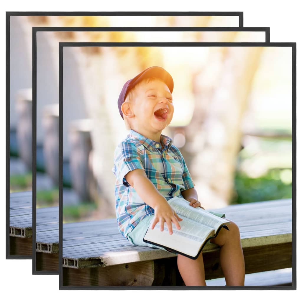 Berkfield Photo Frames Collage 3 pcs for Table Black 20x20 cm MDF