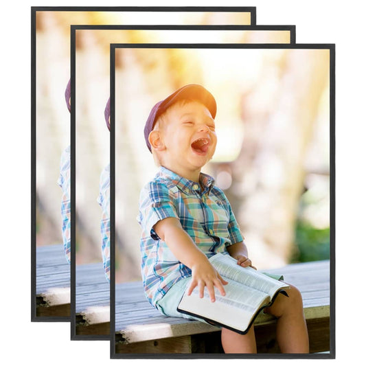 Berkfield Photo Frames Collage 3pcs for Wall or Table Black 29.7x42cm MDF