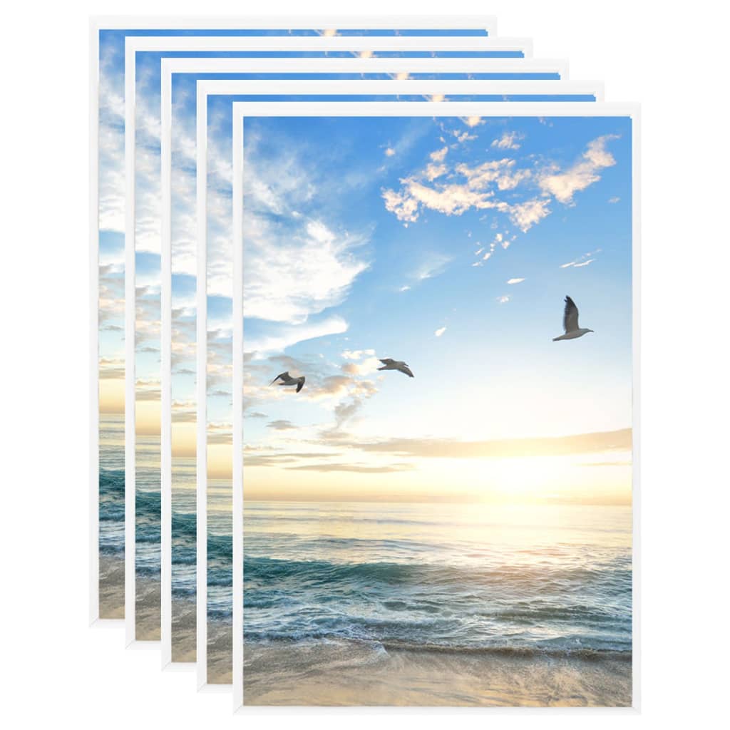 Berkfield Photo Frames Collage 5 pcs for Table White 28x35 cm MDF