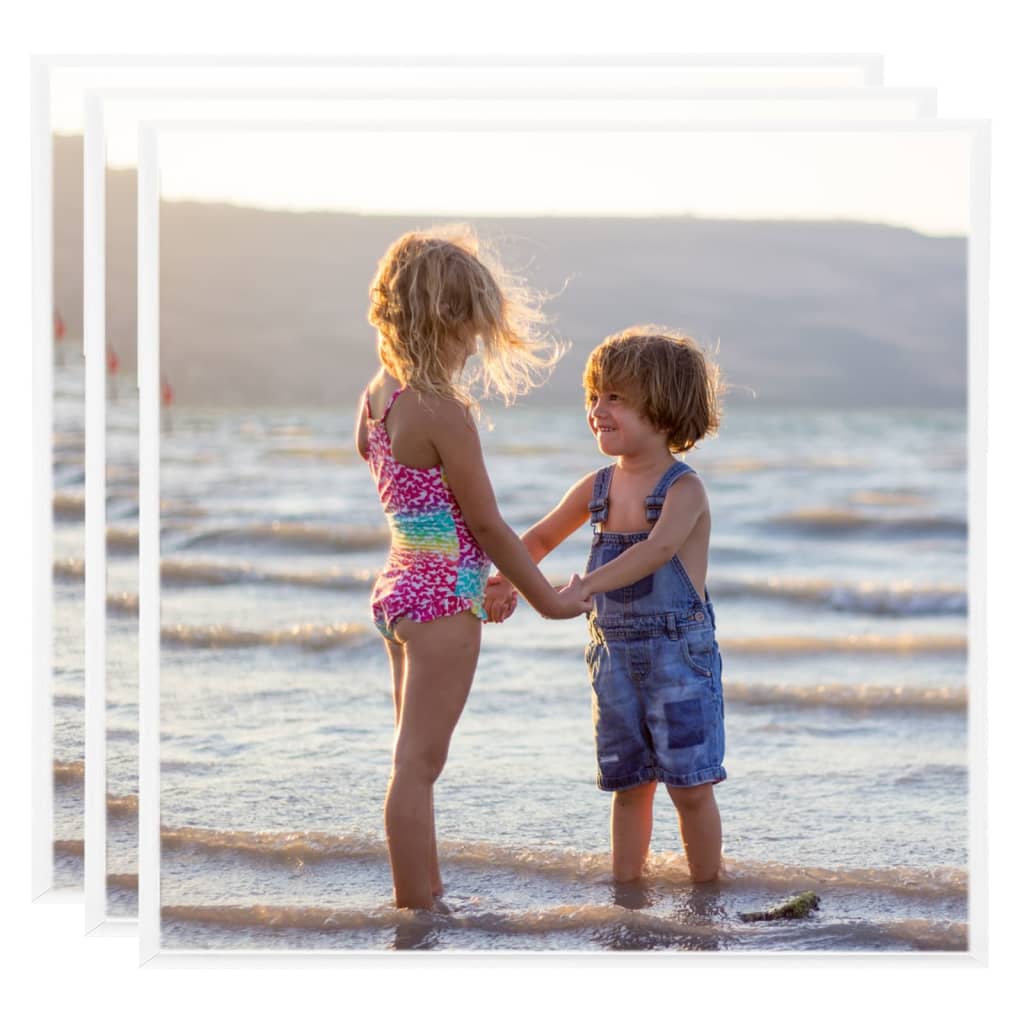 Berkfield Photo Frames Collage 3 pcs for Wall White 40x40 cm MDF