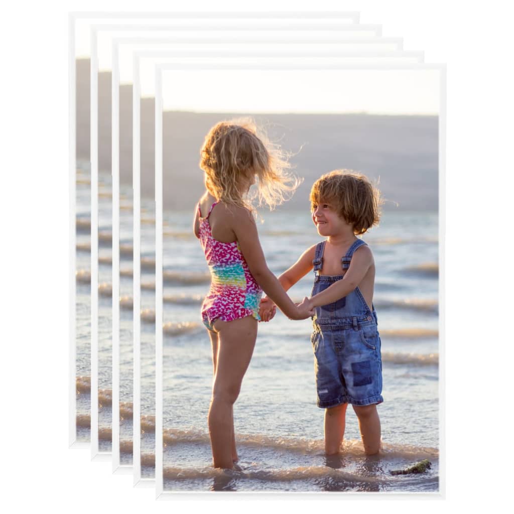 Berkfield Photo Frames Collage 5pcs for Wall or Table White 59.4x84cm MDF