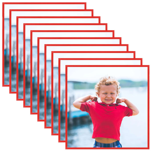 Berkfield Photo Frames Collage 10 pcs for Wall or Table Red 20x20 cm MDF