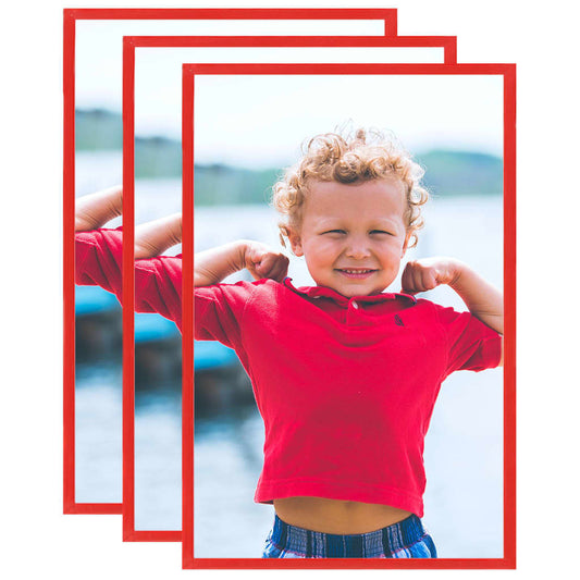 Berkfield Photo Frames Collage 3 pcs for Wall or Table Red 28x35 cm MDF
