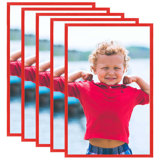Berkfield Photo Frames Collage 5 pcs for Wall or Table Red 28x35 cm MDF