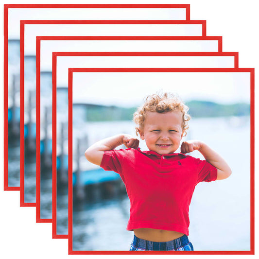 Berkfield Photo Frames Collage 5 pcs for Wall or Table Red 40x40 cm MDF