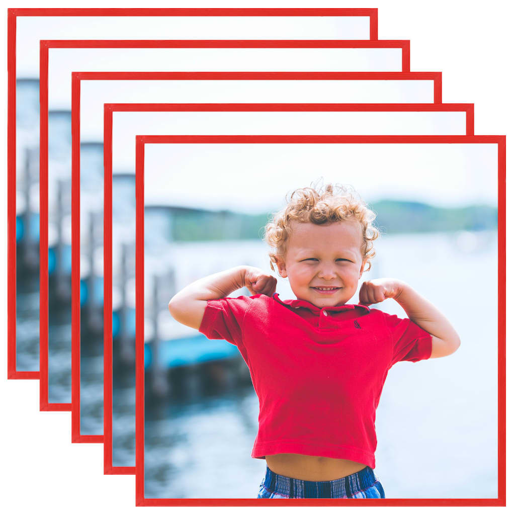 Berkfield Photo Frames Collage 5 pcs for Wall or Table Red 50x50 cm MDF