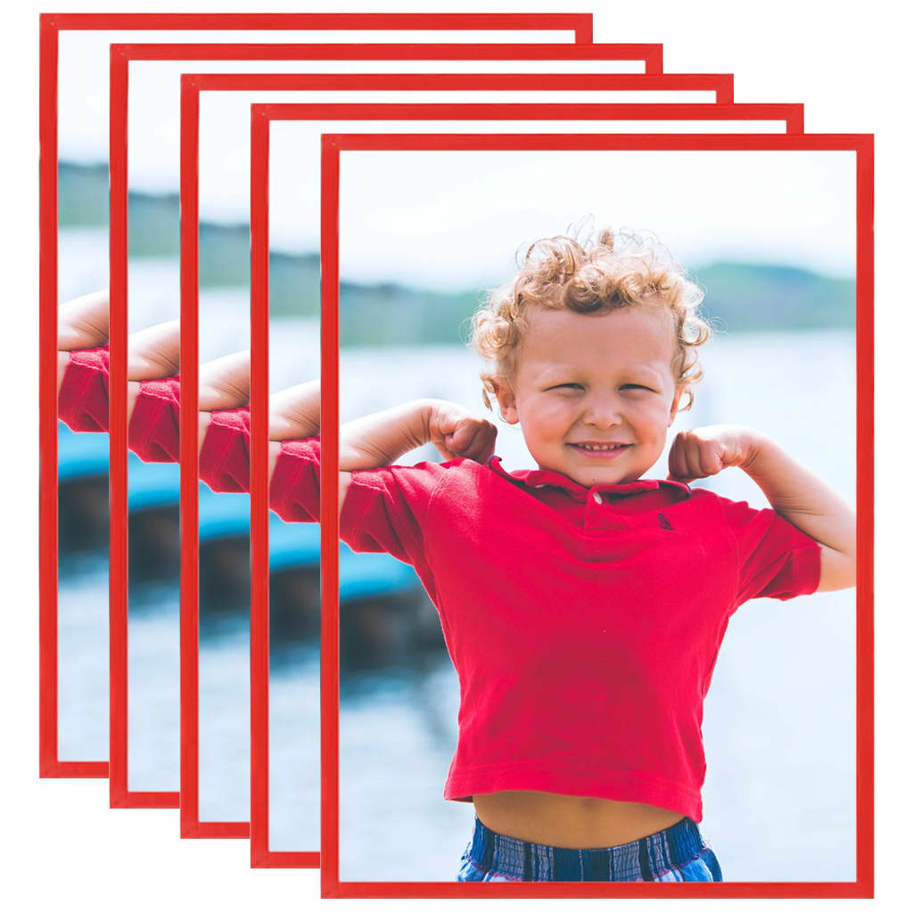 Berkfield Photo Frames Collage 3 pcs for Wall or Table Red 70x90 cm MDF