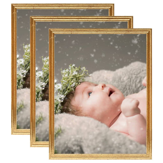 Berkfield Photo Frames Collage 3 pcs for Table Gold 13x18 cm MDF