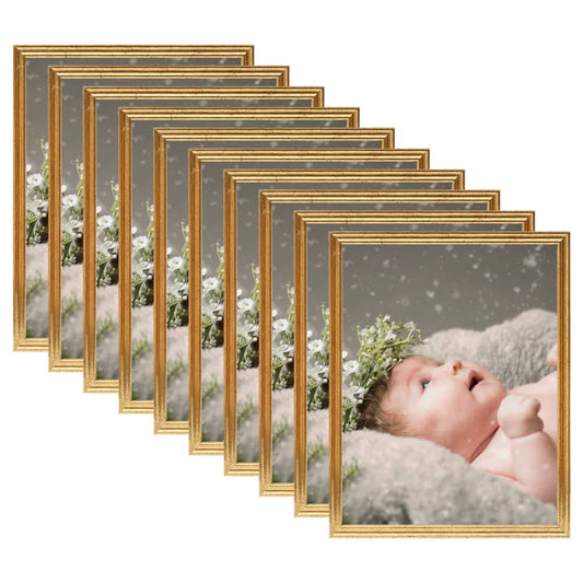 Berkfield Photo Frames Collage 10 pcs for Table Gold 13x18 cm MDF