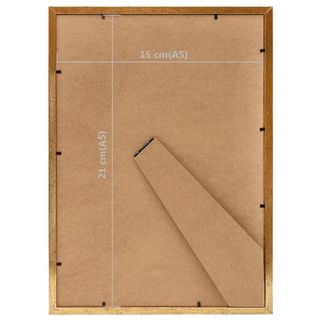 Berkfield Photo Frames Collage 5 pcs for Table Gold 15x21 cm MDF
