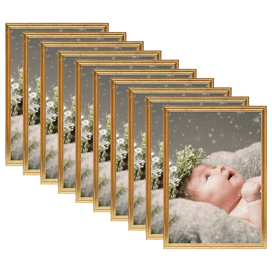 Berkfield Photo Frames Collage 10 pcs for Table Gold 15x21 cm MDF
