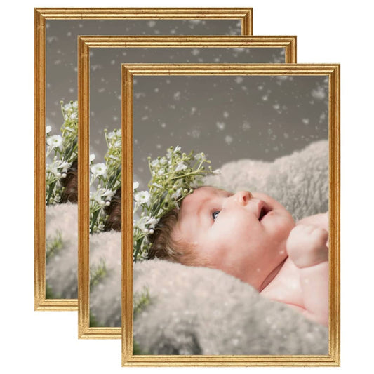 Berkfield Photo Frames Collage 3 pcs for Table Gold 18x24 cm MDF