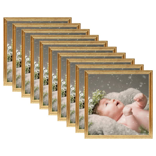 Berkfield Photo Frames Collage 10 pcs for Table Gold 20x20 cm MDF