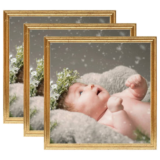 Berkfield Photo Frames Collage 3 pcs for Wall Gold 50x50 cm MDF