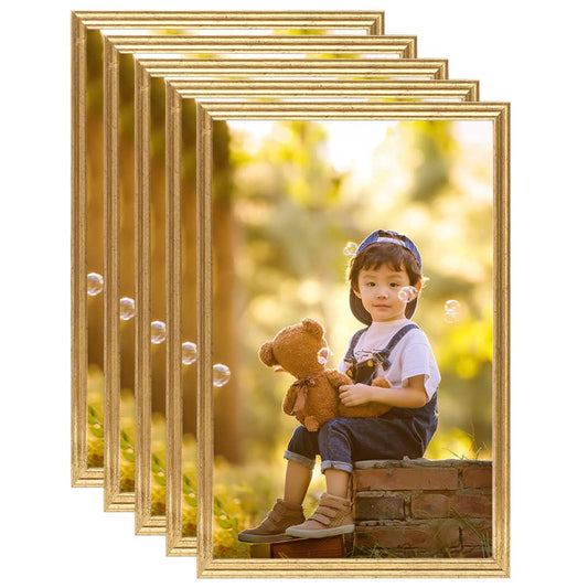 Berkfield Photo Frames Collage 5 pcs for Wall or Table Gold 59.4x84cm MDF