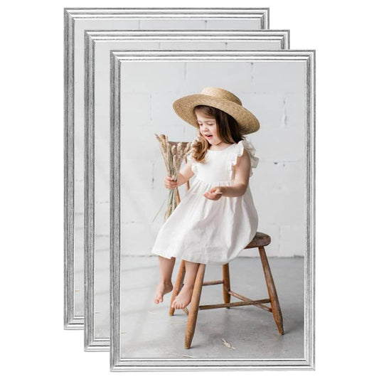 Berkfield Photo Frames Collage 3 pcs for Table Silver 10x15cm MDF