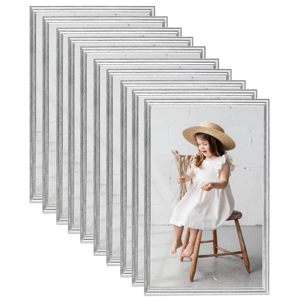 Berkfield Photo Frames Collage 10pcs for Table Silver 13x18cm MDF