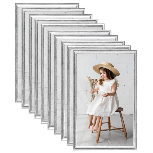 Berkfield Photo Frames Collage 10pcs for Table Silver 13x18cm MDF