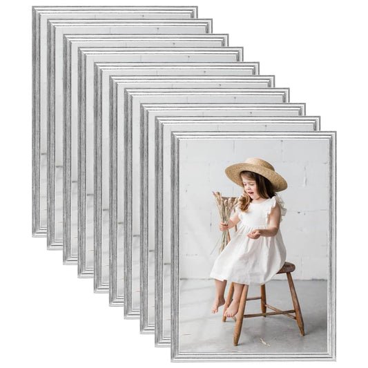 Berkfield Photo Frames Collage 10pcs for Table Silver 15x21cm MDF