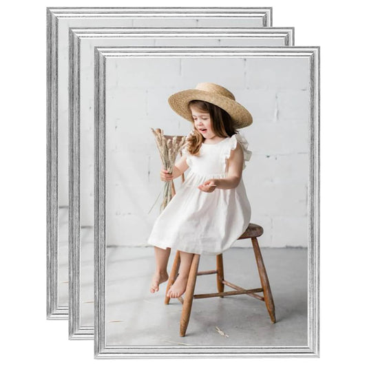 Berkfield Photo Frames Collage 3 pcs for Wall or Table Silver 29.7x42 cm