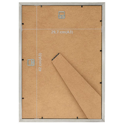 Berkfield Photo Frames Collage 3 pcs for Wall or Table Silver 29.7x42 cm
