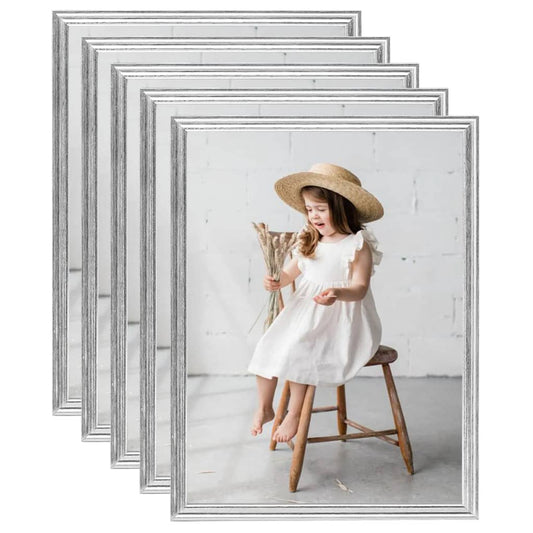 Berkfield Photo Frames Collage 5 pcs for Wall Silver 50x60cm MDF