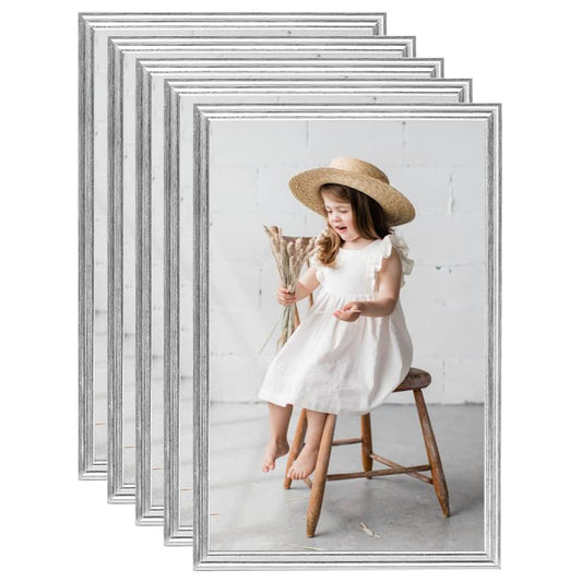 Berkfield Photo Frames Collage 5 pcs for Wall Silver 70x90cm MDF