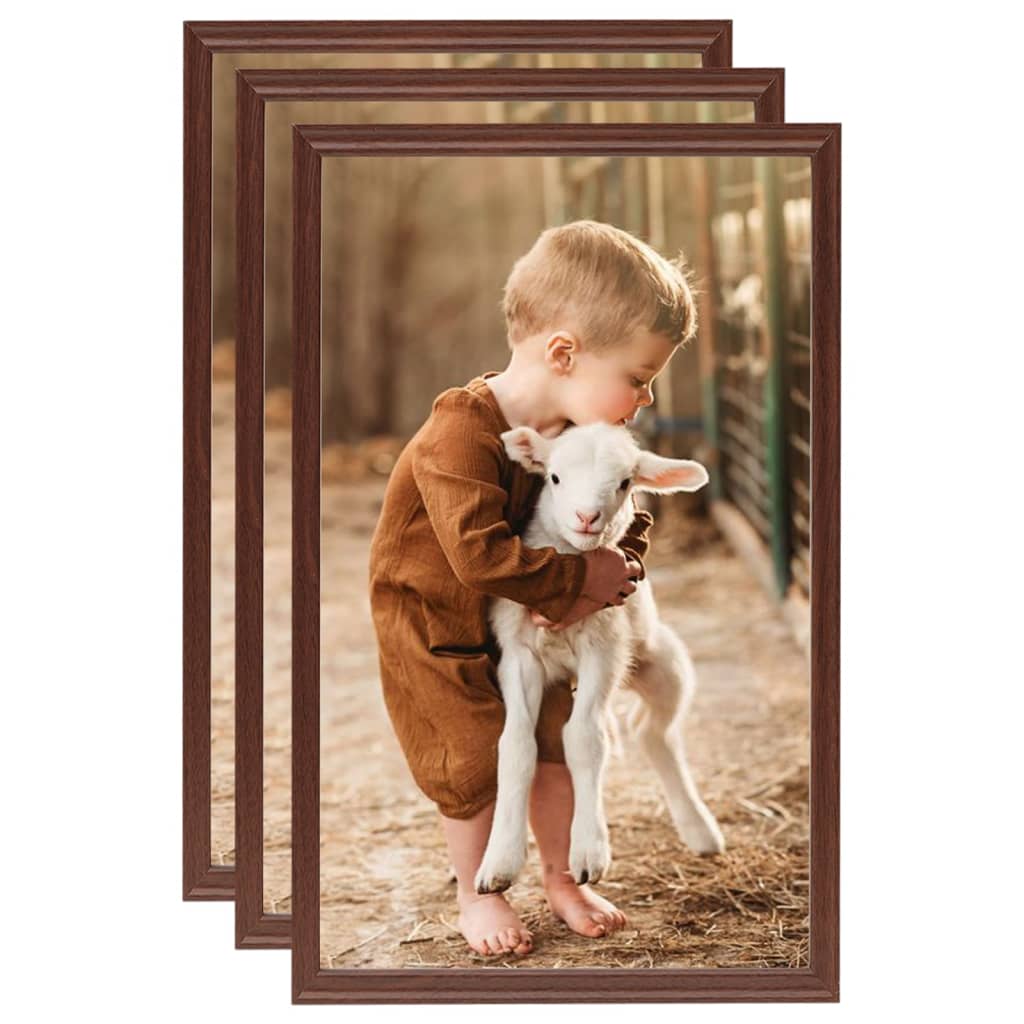 Berkfield Photo Frames Collage 3 pcs for Table Brown 13x18 cm MDF
