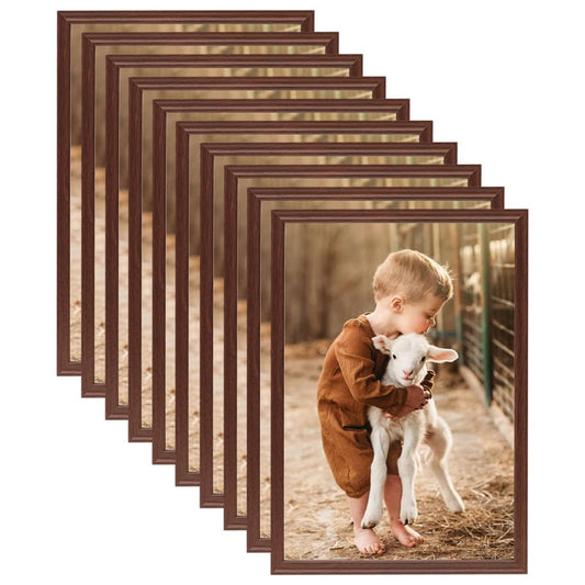 Berkfield Photo Frames Collage 10 pcs for Table Brown 15x21cm MDF