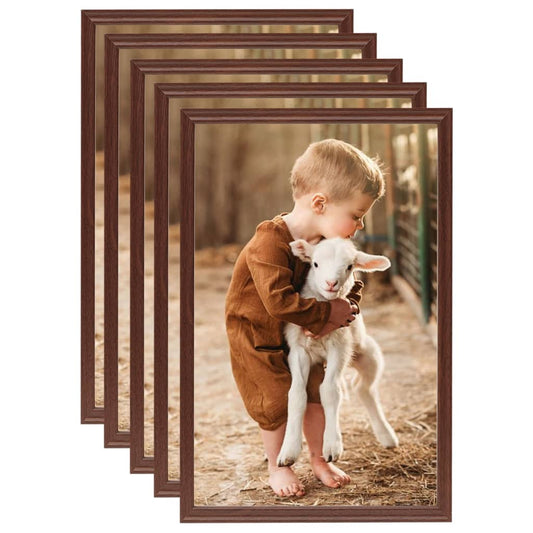 Berkfield Photo Frames Collage 5pcs for Table Brown 21x29.7cm MDF